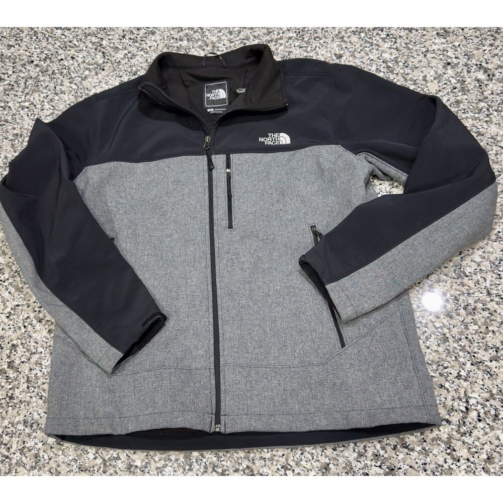 THE NORTH FACE Mens Black Gray Colorblock Apex Bionic Windbreaker Coat Sz Large